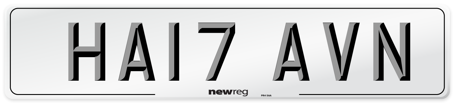 HA17 AVN Number Plate from New Reg